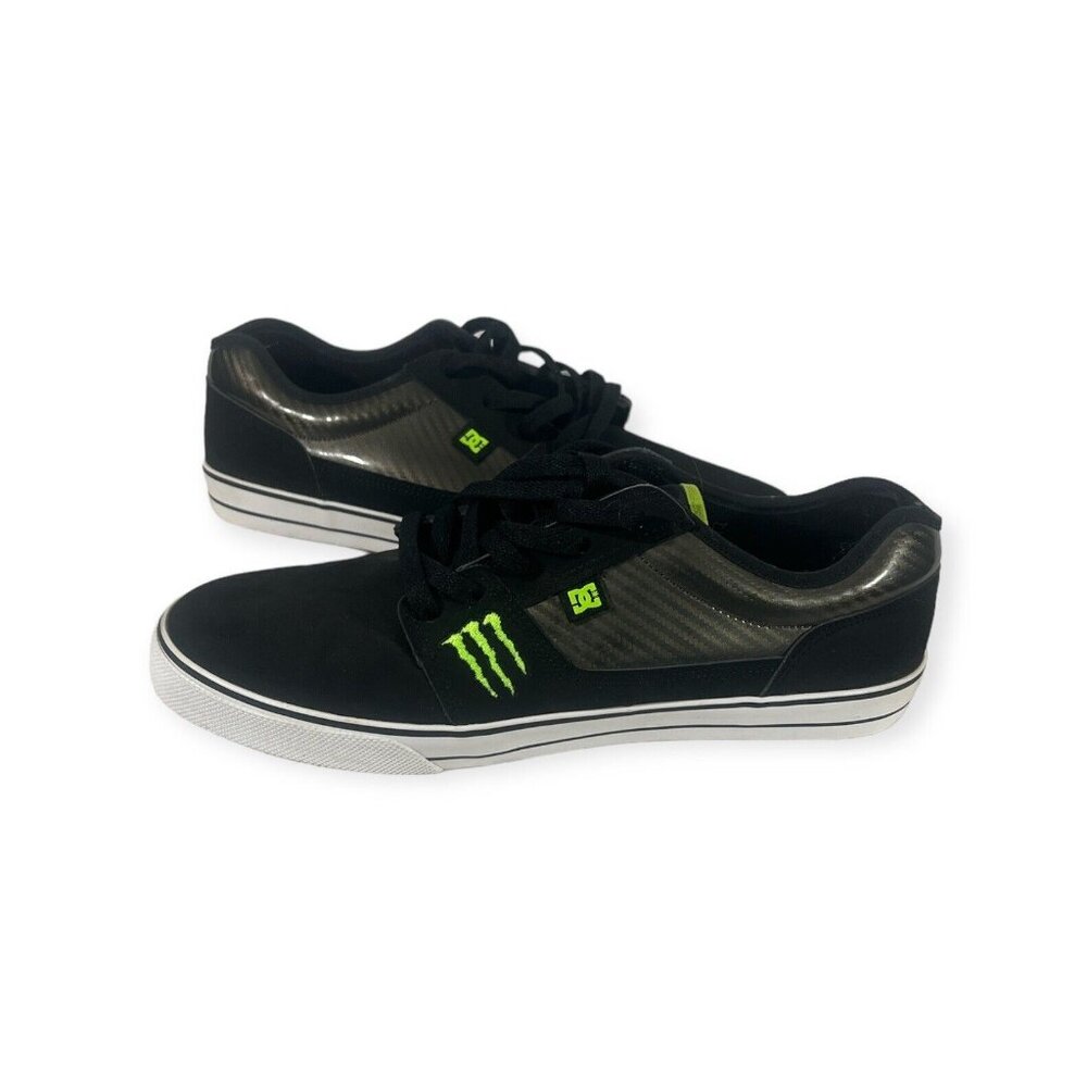 RARE DC Shoes‎ Monster Energy Drink Shoes Black Nubuck Skate Shoes Men’s Size 11